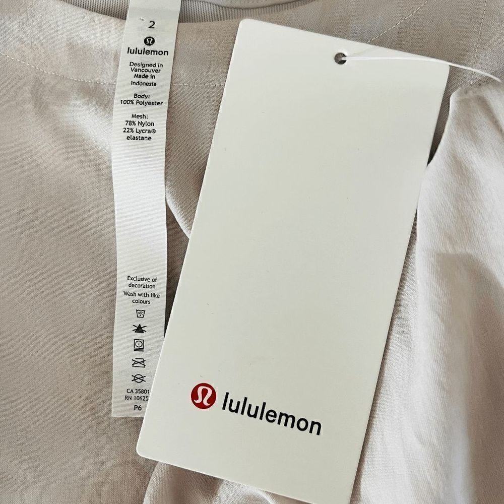 Lululemon Beige Mesh Panel Tank Top Athletic Yoga Workout Size 2 NWT - Picture 5 of 5